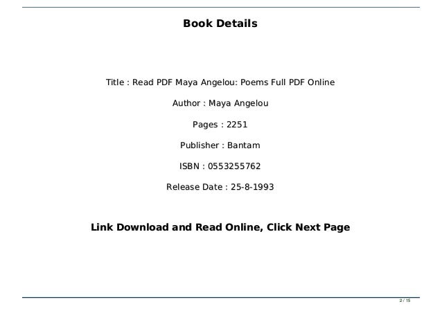 Read PDF Maya Angelou Poems Full PDF Online