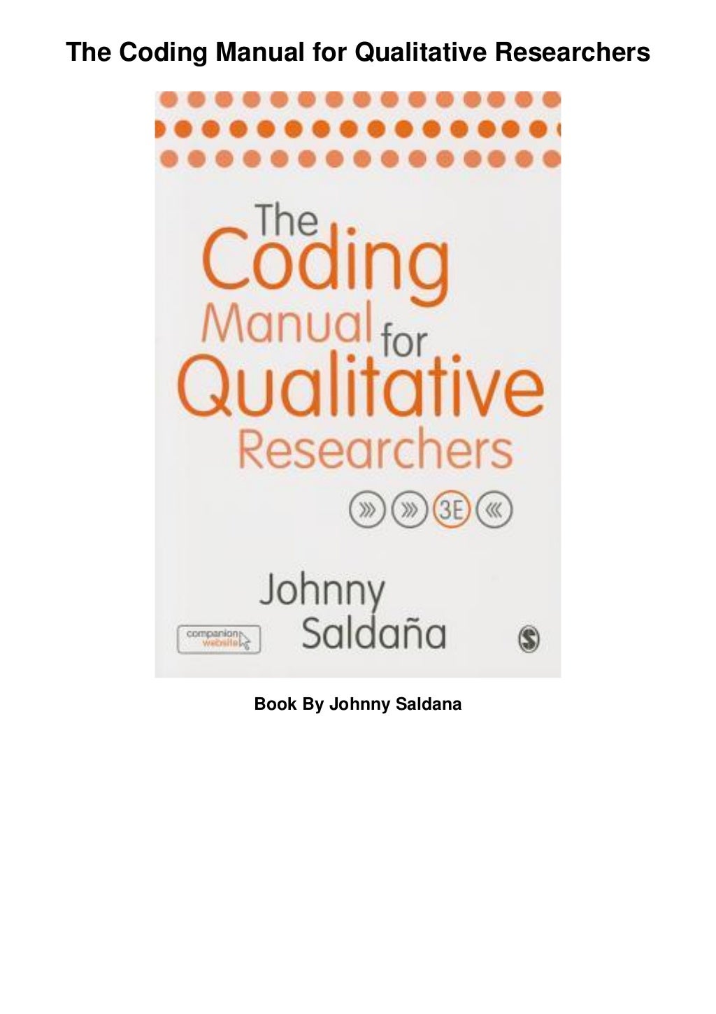 Read[PDF]The Coding Manual for Qualitative Researchers#FullOnine