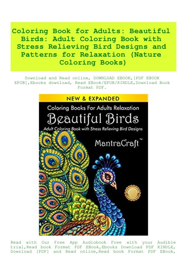 Download Read Pdf Coloring Book For Adults Beautiful Birds Adult Coloring B