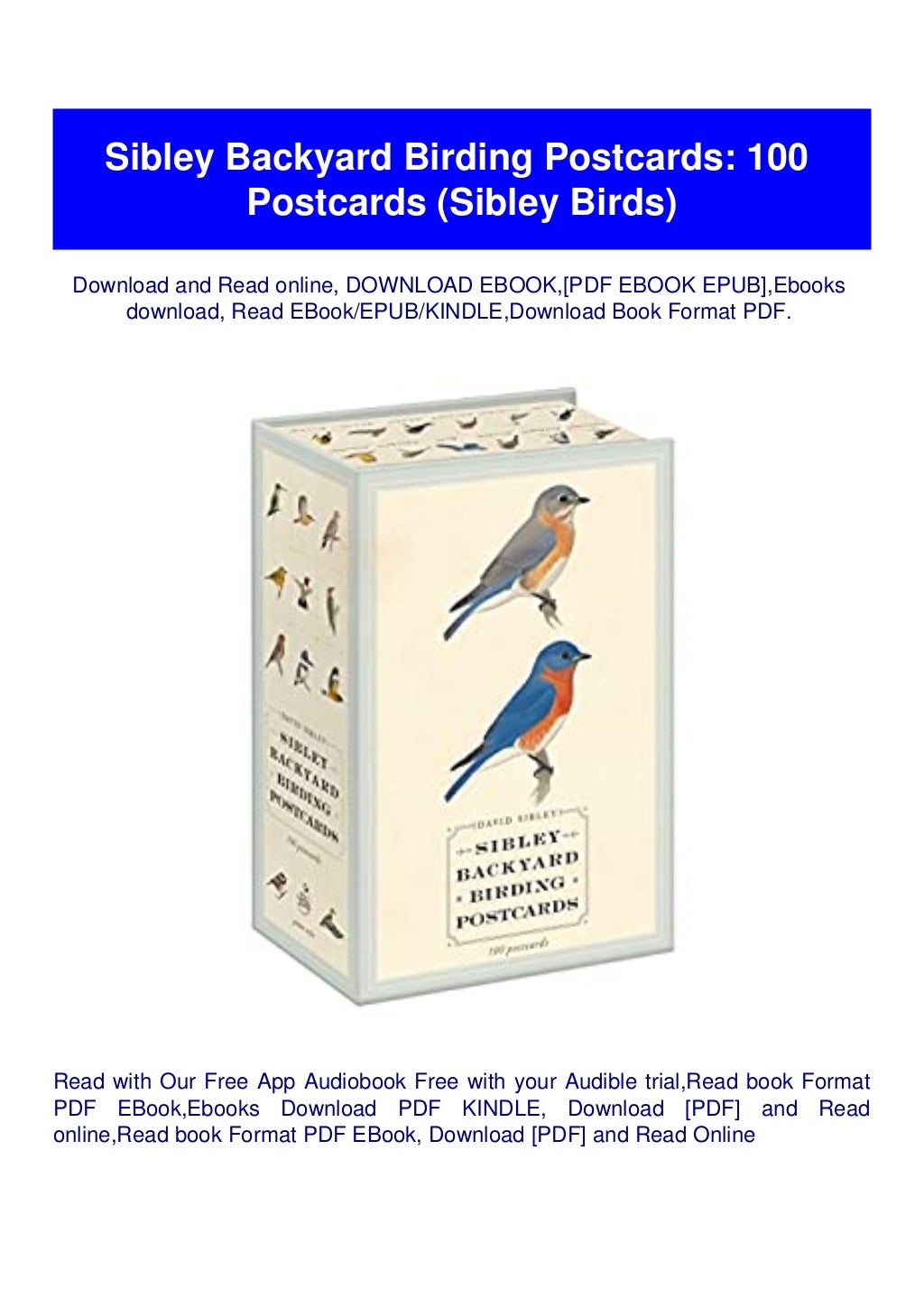 (READPDF!) Sibley Backyard Birding Postcards 100 Postcards (Sibley