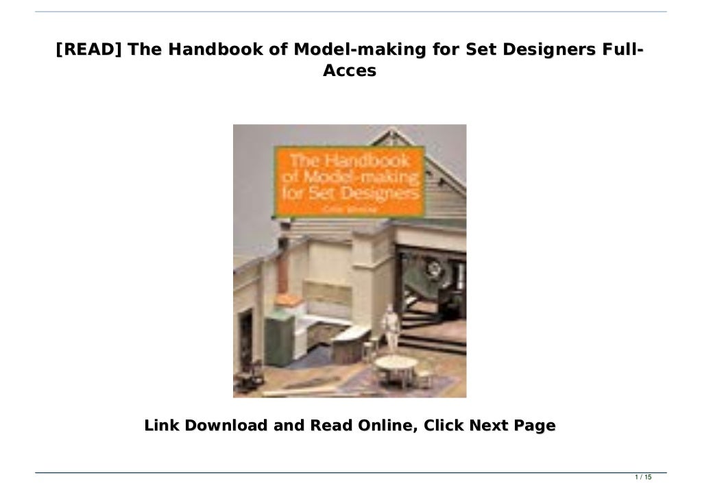 [READ] The Handbook of Modelmaking for Set Designers FullAcces