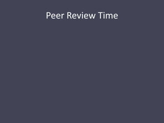 Peer Review Time