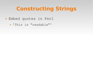 Readable Perl