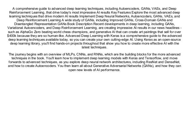 Doc Advanced Deep Learning With Keras Apply Deep Learning Techniqu