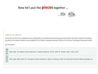 Now let’s put the pieces together …
 