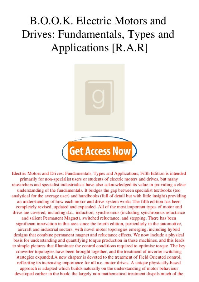 READ B.O.O.K. Electric Motors and Drives Fundamentals Types and