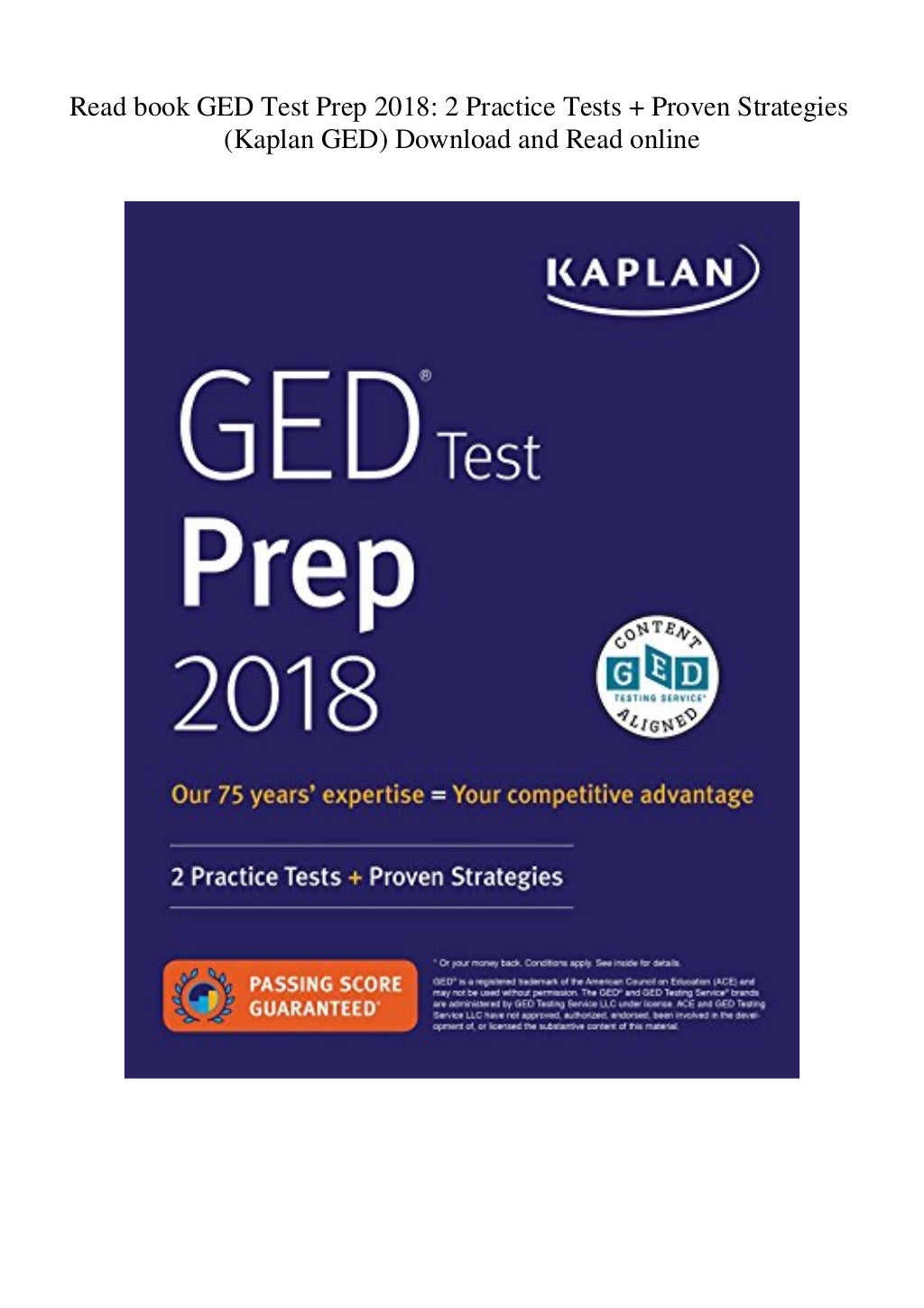 Read book GED Test Prep 2018 2 Practice Tests + Proven Strategies