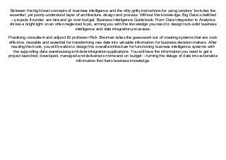 Doc Business Intelligence Guidebook From Data Integration To Analytics Doc Business Intelligence Guidebook From Data Integration To Analytics
