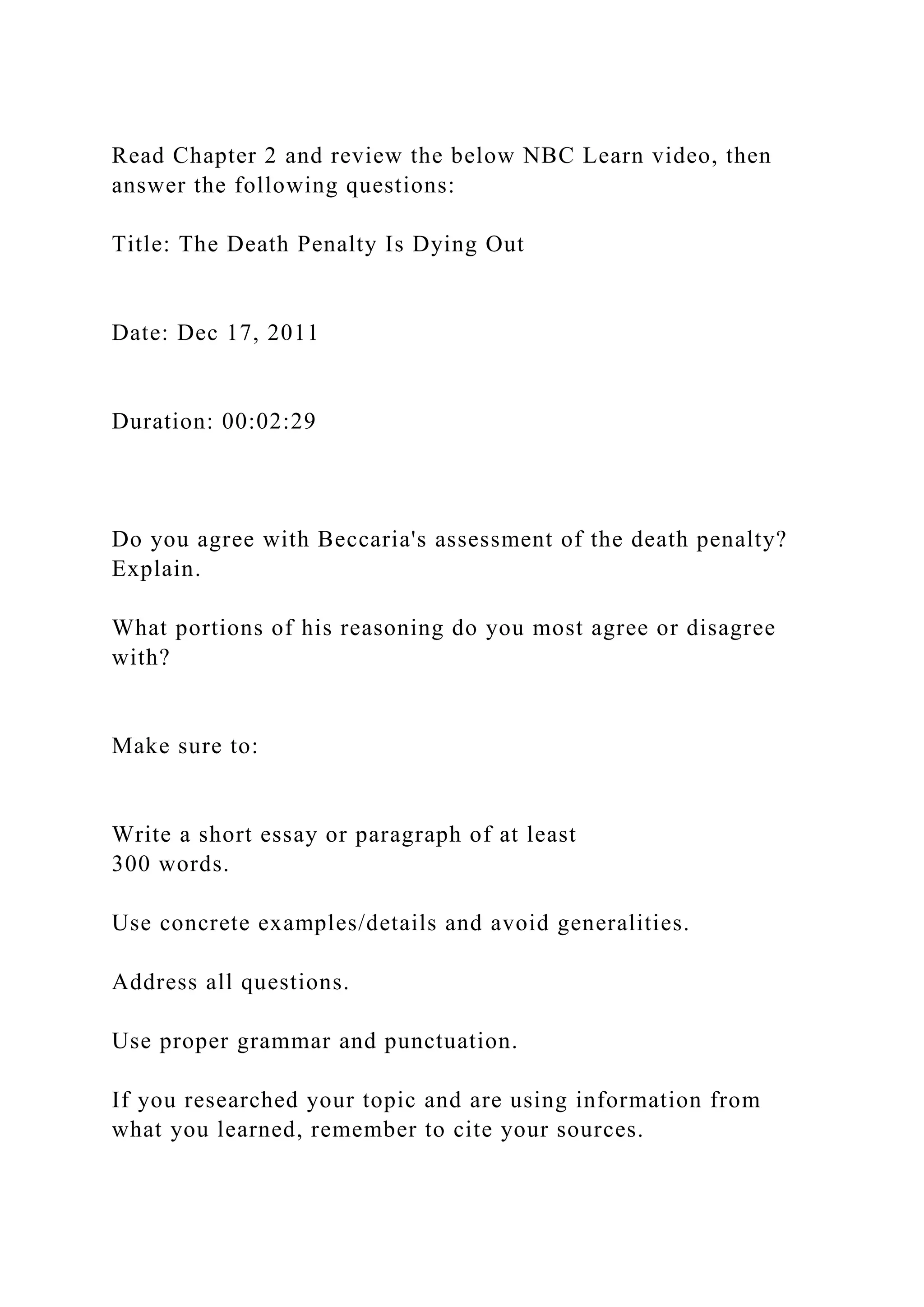 Read Chapter 2 and review the below NBC Learn video, then answer the.docx