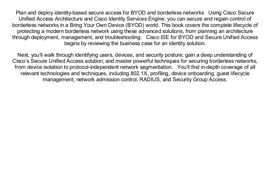  Doc Cisco ISE For BYOD And Secure Unified Access