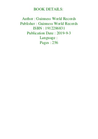 Featured image of post Steps to Make Guinness World Records 2020 Pdf Download
