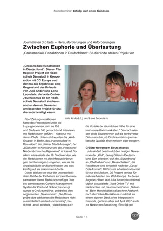 Reader zum Crossmedia-Modellseminar