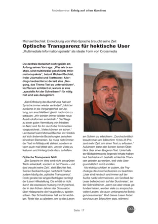 Reader zum Crossmedia-Modellseminar