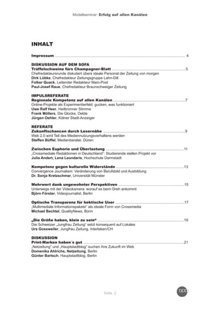 Reader zum Crossmedia-Modellseminar