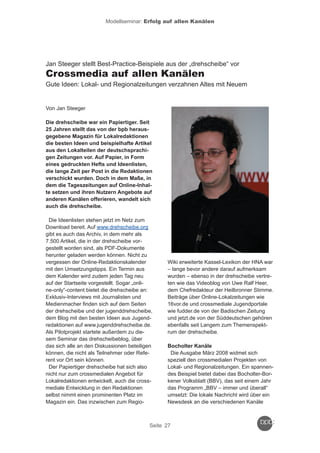 Reader zum Crossmedia-Modellseminar