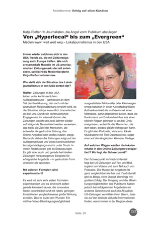 Reader zum Crossmedia-Modellseminar