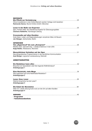 Reader zum Crossmedia-Modellseminar