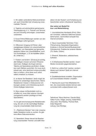 Reader zum Crossmedia-Modellseminar