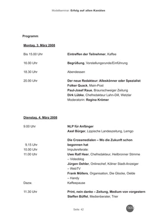 Reader zum Crossmedia-Modellseminar