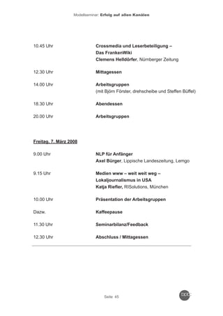 Reader zum Crossmedia-Modellseminar