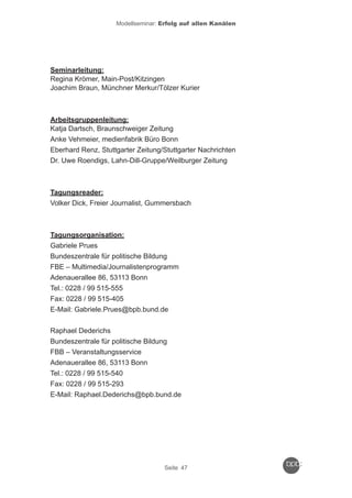 Reader zum Crossmedia-Modellseminar