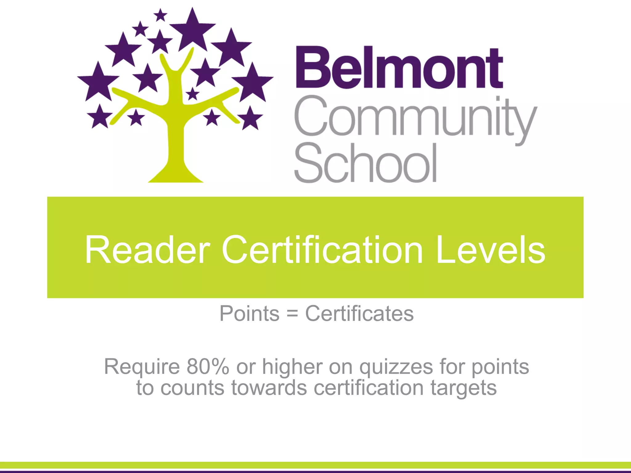 Accelerated Reader: Certification Levels PPT Accelerated Reader: Certification Levels PPT