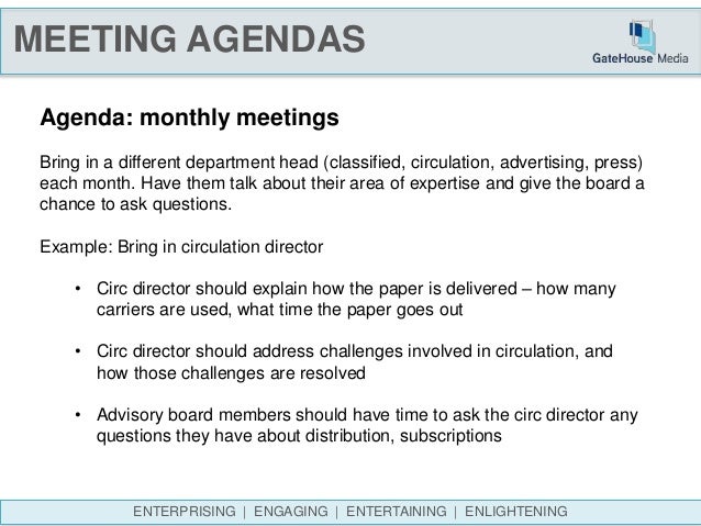 department meetings agenda