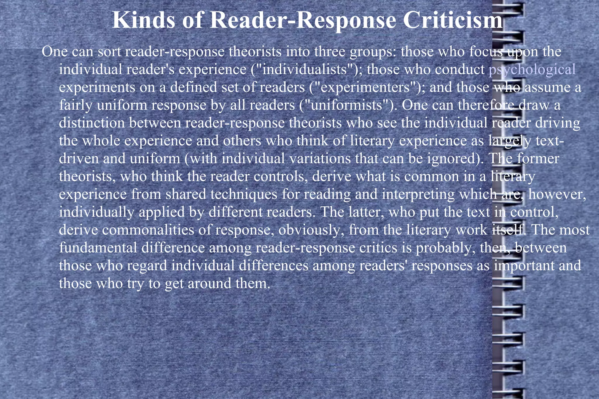 Reader response | PPT