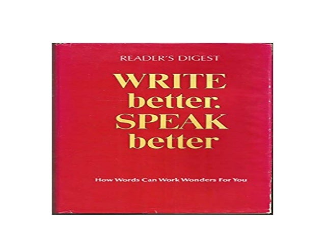 how to write and speak better english-readers digest