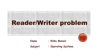 Reader/writer problem | PPTX