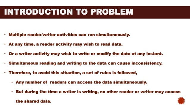 Reader/writer problem | PPTX