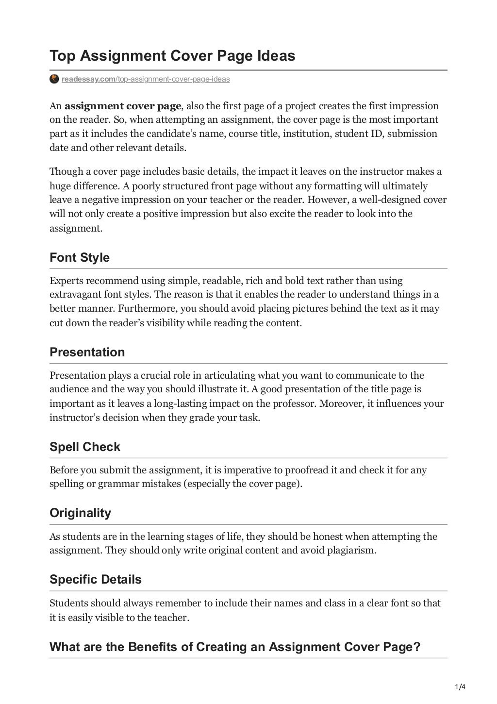 Top Assignment Cover Page Ideas | PDF