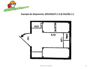 15ÁREA DE VIVÊNCIA
Exemplo de Alojamento. (ROUSSELET, E.S.& FALCÃO, C.)
 