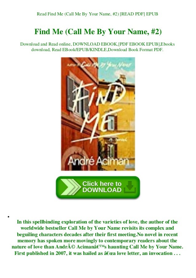 Piu Veloce Andre Aciman Find Me Epub
