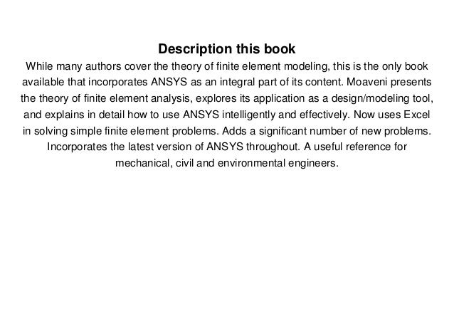 Read Finite Element Analysis Theory And Application With
