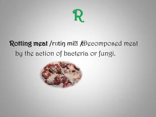 Decomposed Rooting Meat LAND POLLUTION VOCABULARY | PPTX