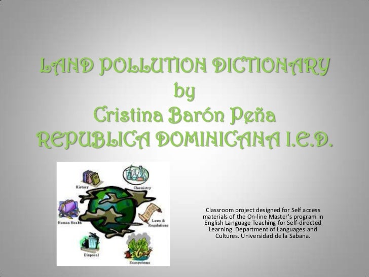 LAND POLLUTION VOCABULARY LAND POLLUTION VOCABULARY