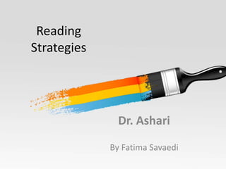 Reading
Strategies
Dr. Ashari
By Fatima Savaedi
 