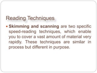 Scanning Skill Reading | PPTX