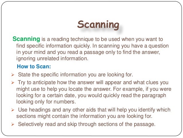 Reading Strategies skimming And Scanning Youtube FDF