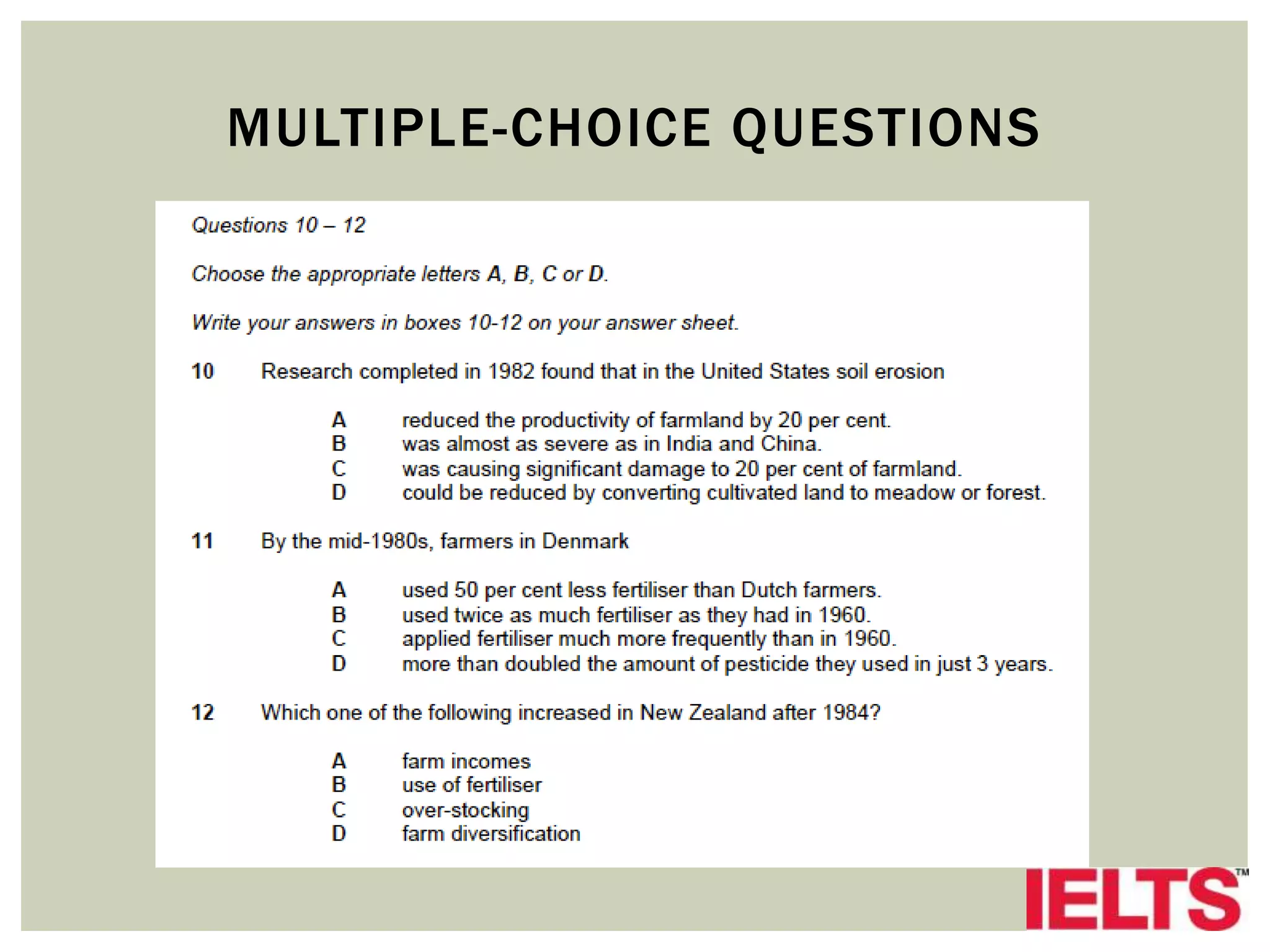 MULTIPLE-CHOICE QUESTIONS
 