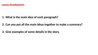 Identify the main idea of a text - powerpoint | PPTX