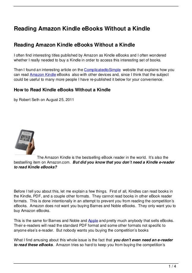 Reading Amazon Kindle eBooks Without a Kindle