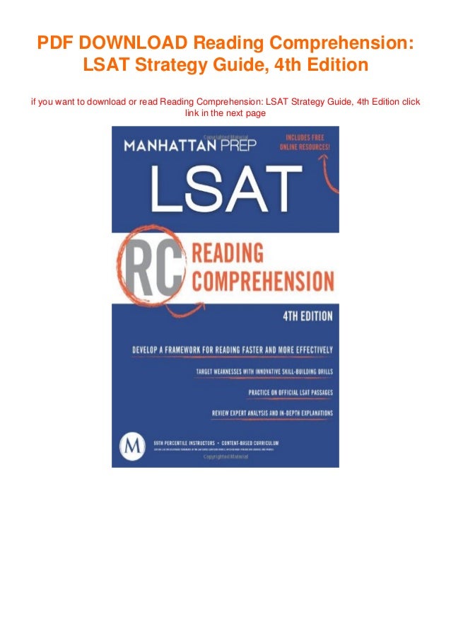 Reading Comprehension LSAT Strategy Guide, 4th Edition full_acces