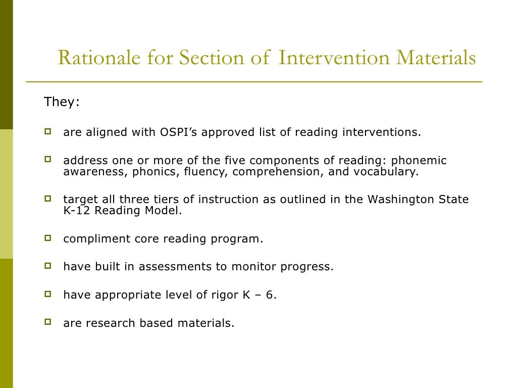 Reading Interventions