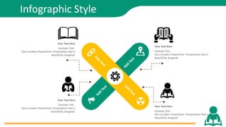 Infographic Style
Your Text Here
Example Text :
Get a modern PowerPoint Presentation that is
beautifully designed.
Your Text Here
Example Text :
Get a modern PowerPoint Presentation that is
beautifully designed.
Your Text Here
Example Text :
Get a modern PowerPoint Presentation that is
beautifully designed.
Your Text Here
Example Text :
Get a modern PowerPoint Presentation that is
beautifully designed.
 