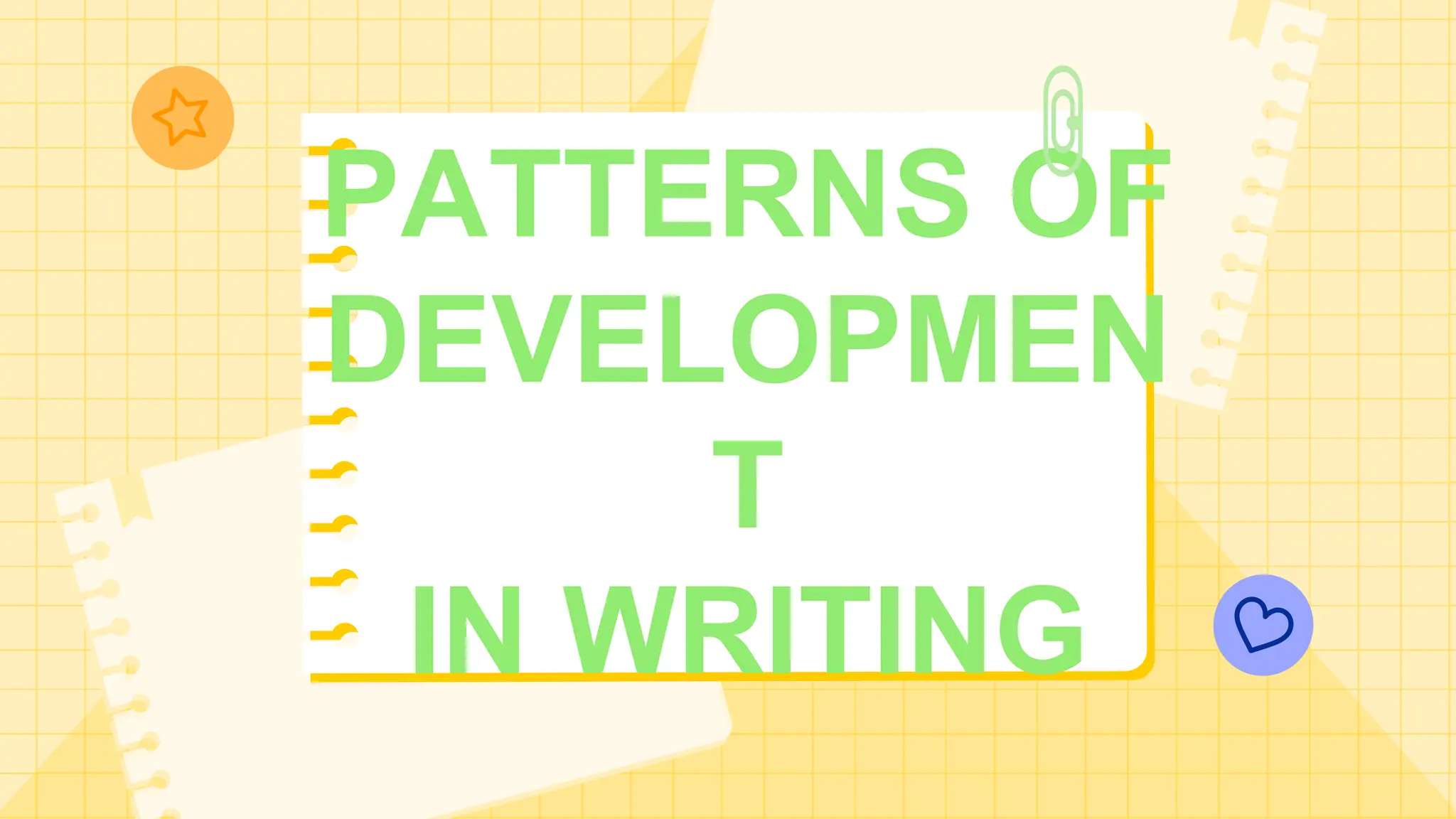 PATTERNS OF
DEVELOPMEN
T
IN WRITING
 