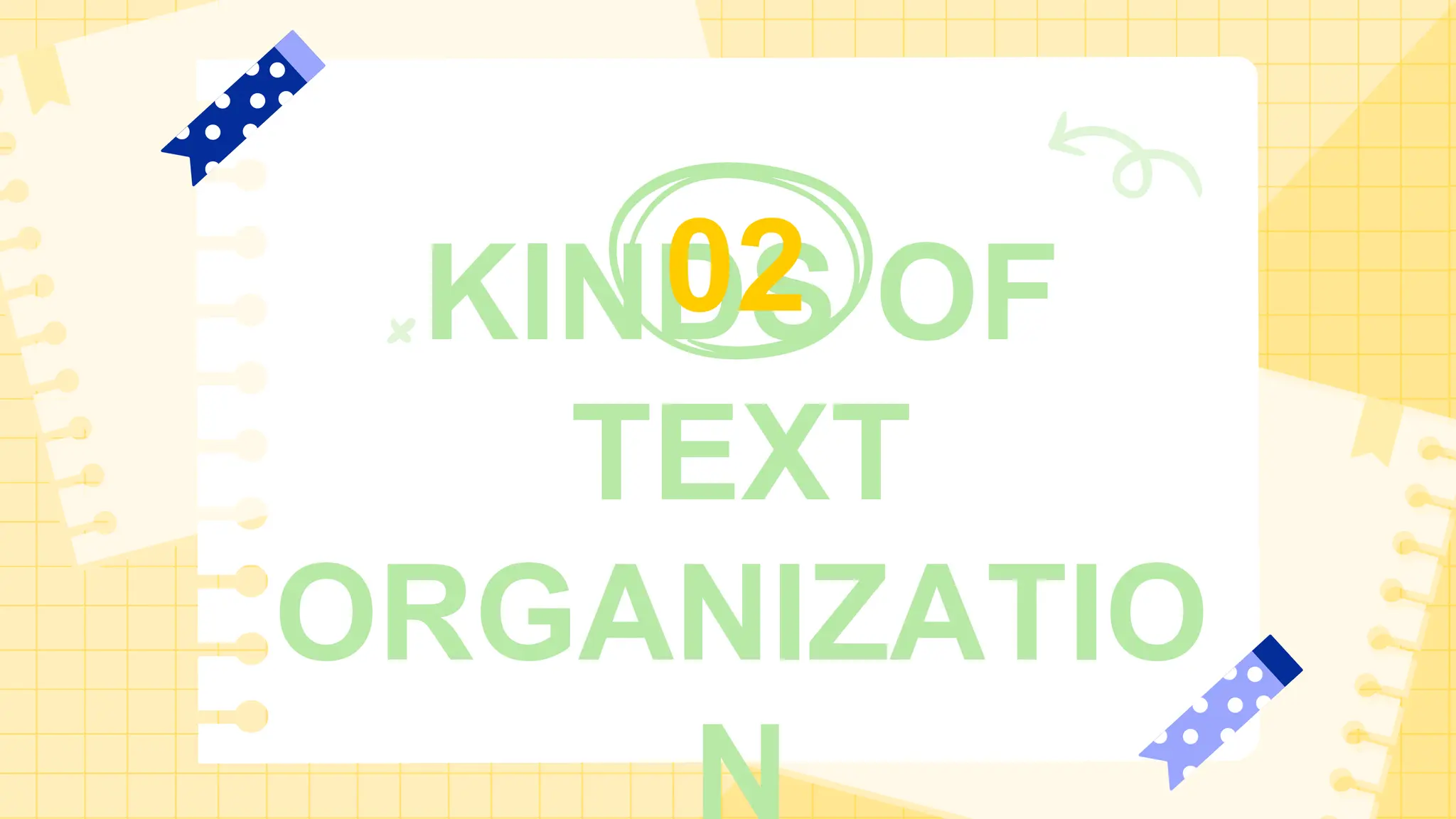 KINDS OF
TEXT
ORGANIZATIO
02
 