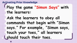 Reading and Literacy week 7 day 1 powerpoint | PPTX