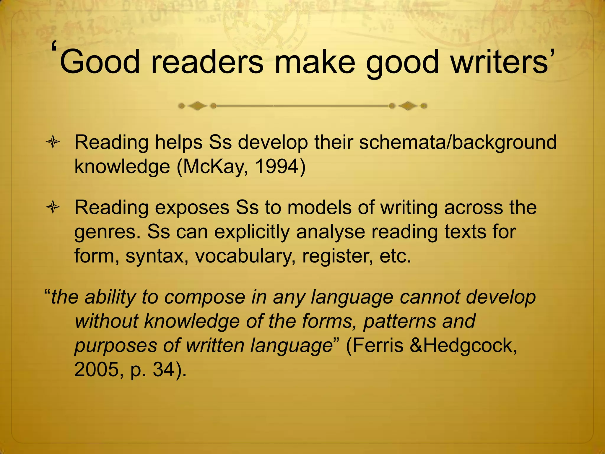 Reading writing connection | PPTX